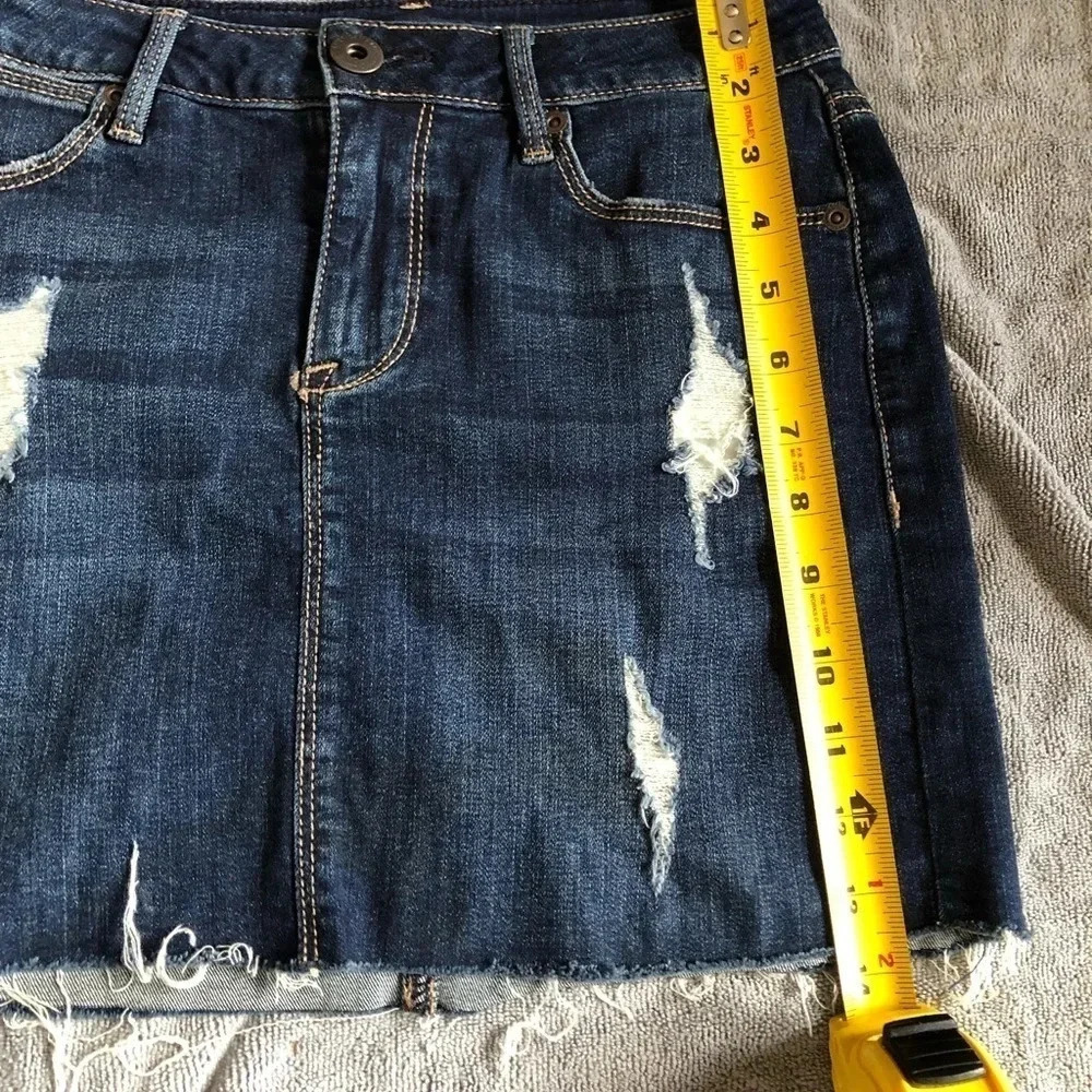 American Rag Distressed Denim Mini Skirt - Picture 8 of 8